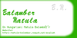 balamber matula business card